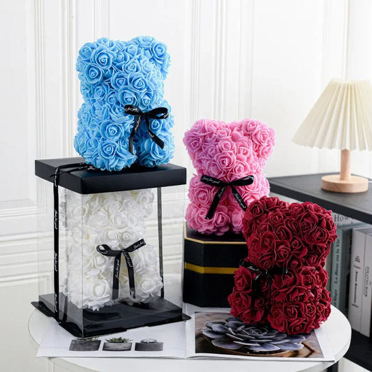 Nounours fleurs dans boite